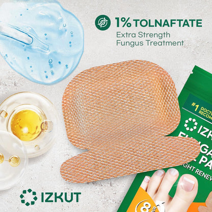 Natural Vine Toenail Fungus Patches — Extra Strength 1% Tolnaftate, 8-Hour Night Renewal | 32 Patches