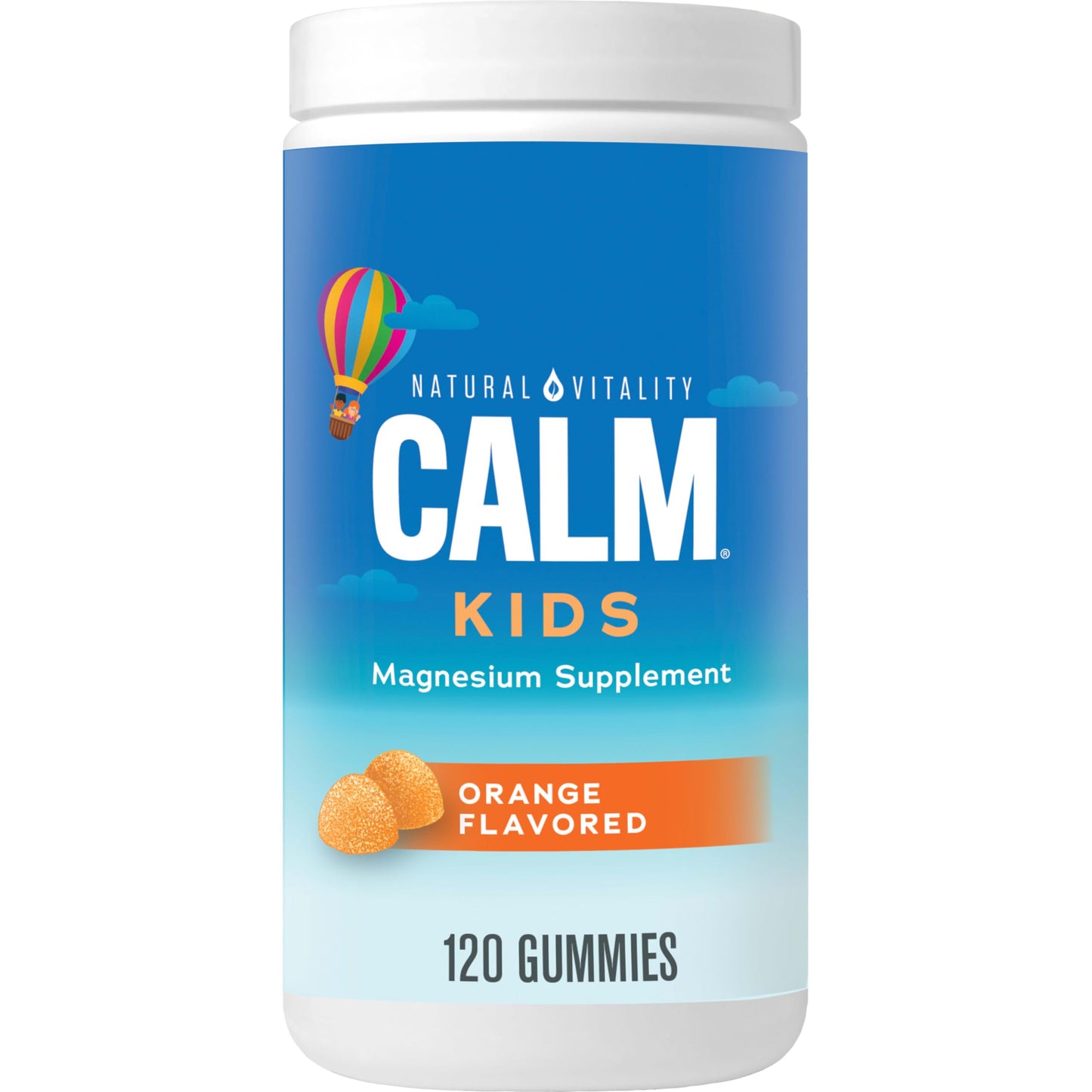 Natural Vitality CALM Kids Magnesium Gummies – Magnesium Citrate, Stress Relief, Gluten Free, Vegan (120 Gummies)