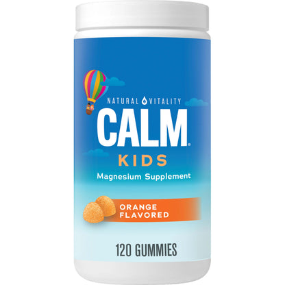 Natural Vitality CALM Kids Magnesium Gummies – Magnesium Citrate, Stress Relief, Gluten Free, Vegan (120 Gummies)