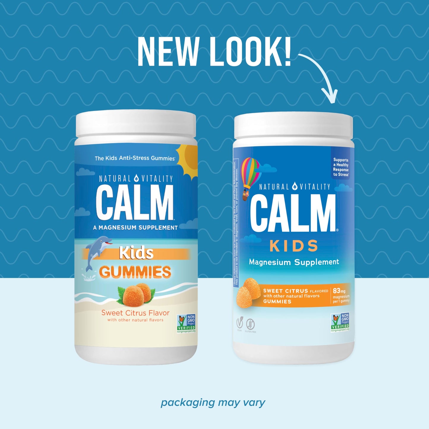 Natural Vitality CALM Kids Magnesium Gummies – Magnesium Citrate, Stress Relief, Gluten Free, Vegan (120 Gummies)
