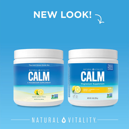 Natural Vitality CALM Magnesium Drink Mix – Lemon, 8 oz | Gluten Free, Vegan, Non-GMO