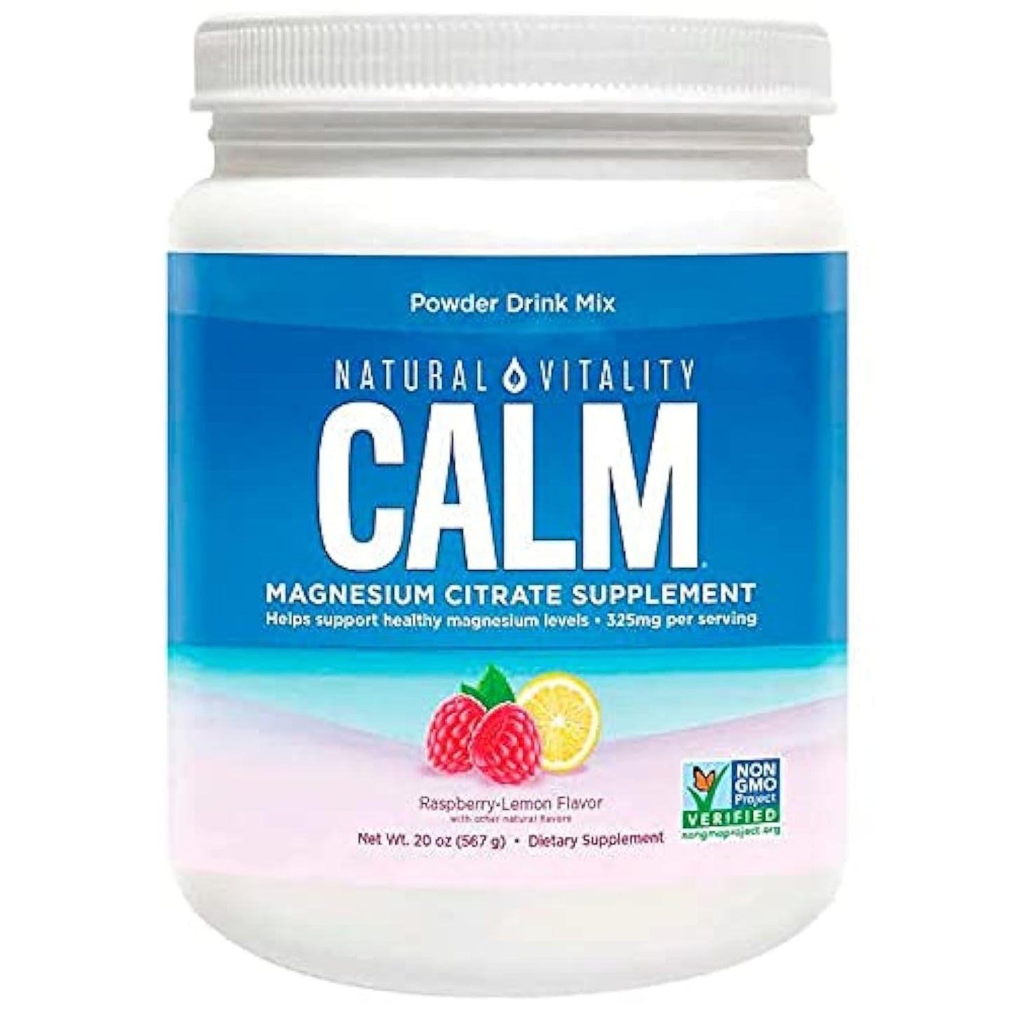 Natural Vitality Calm Magnesium Citrate Powder - Raspberry, 20 oz