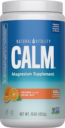 Natural CALM Magnesium Drink Mix – Orange, 16 oz | Gluten Free, Vegan, Non-GMO
