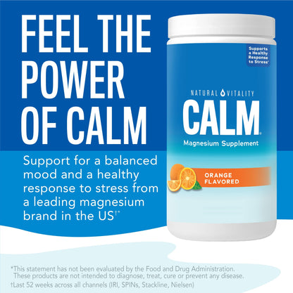 Natural Vitality CALM Magnesium Drink Mix – Orange, 8 oz | Gluten Free, Vegan, Non-GMO