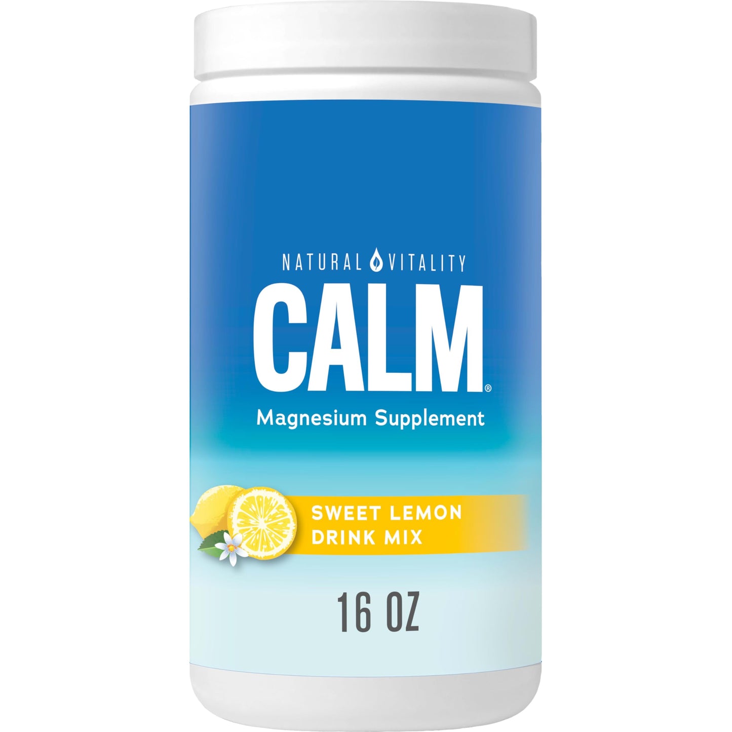 Natural Vitality CALM Magnesium Drink Mix – Lemon, 16 oz | Gluten Free, Vegan