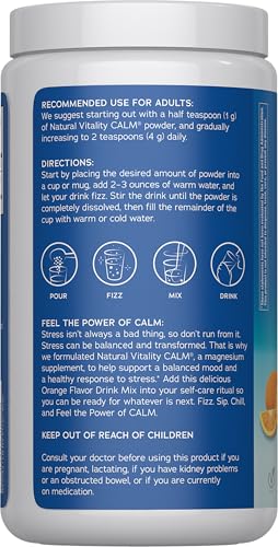 Natural CALM Magnesium Drink Mix – Orange, 16 oz | Gluten Free, Vegan, Non-GMO