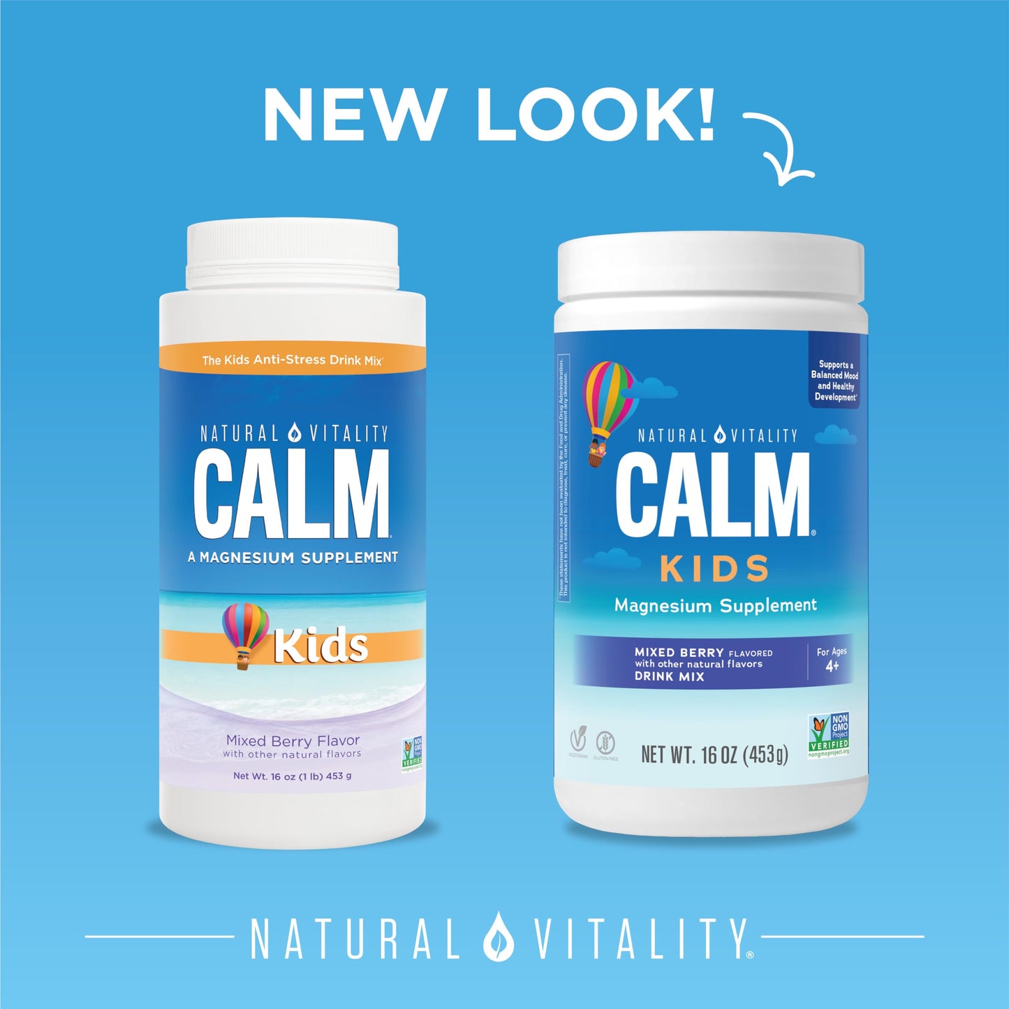 Natural Vitality CALM Sleep – Magnesium Citrate Drink Mix with GABA, Sleep Aid, Vegan, Gluten Free & Non-GMO, Mixed Berry, 16 oz