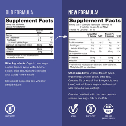 Natural Vitality SLEEP Gummies – Magnesium with Melatonin & L-Theanine (Vegan, Gluten Free) Blueberry Pomegranate 120 Count
