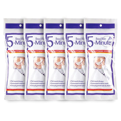 5 Pack Natural White 5-Minute Teeth Whitening Kits – Fast Home Whitening