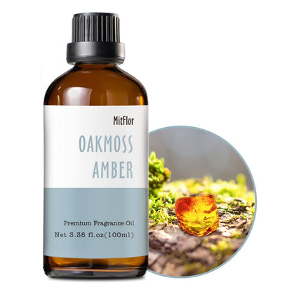 Oakmoss Amber Fragrance Oil 100ml (3.38 oz) – MitFlor Premium Scented Oil for Soap, Candles & DIY