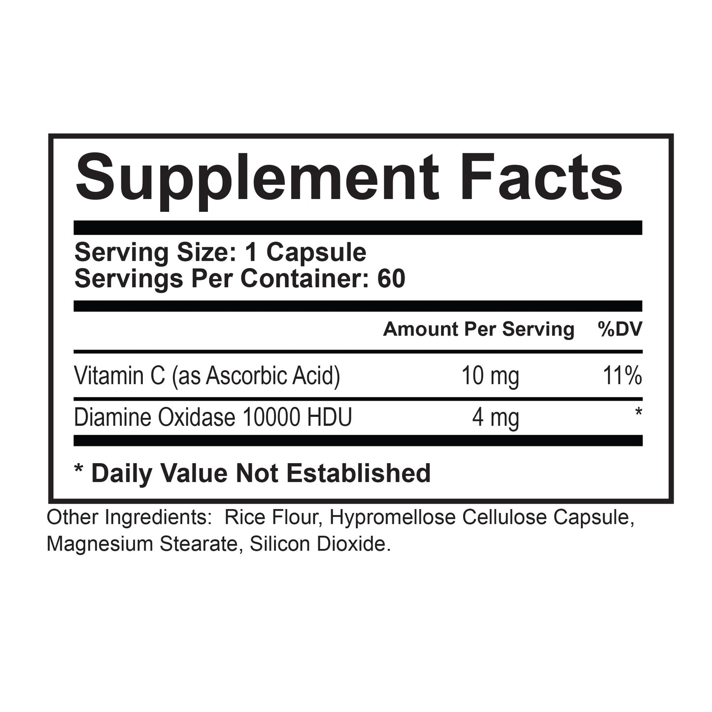 NATURALABS DAO Histamine Blocker – Diamine Oxidase (DAO) + Vitamin C for Gut Health | 60 Servings