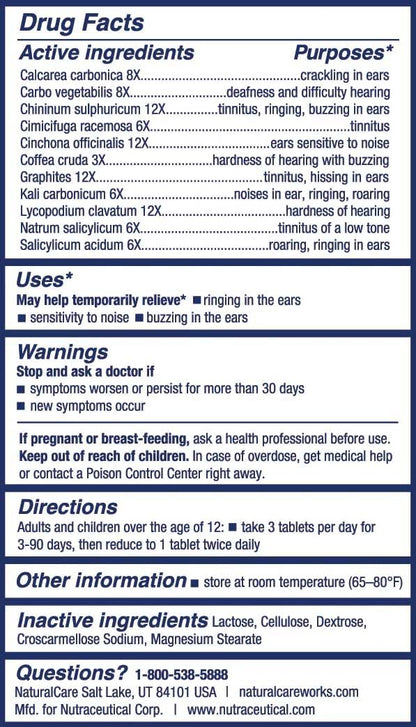 NaturalCare RingStop Homeopathic Tablets 60ct – Ear Ringing Relief