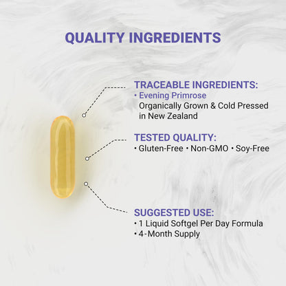 Naturalis Evening Primrose Oil 1300mg | 120 Softgels | New Zealand, Non-GMO, Gluten & Soy Free