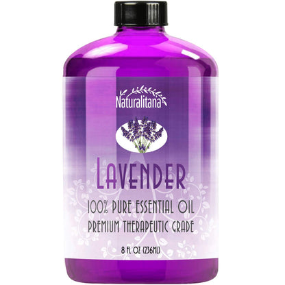 Naturalitana Lavender Essential Oil 8oz – Pure Aromatherapy for Diffusers, Soaps, Candles