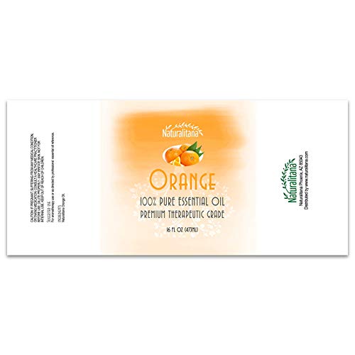 Naturalitana Sweet Orange Essential Oil (16oz Bulk) – Aromatherapy Diffuser, Soap, Bath Bombs & Candles – Therapeutic Grade
