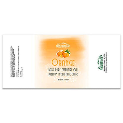 Naturalitana Sweet Orange Essential Oil (16oz Bulk) – Aromatherapy Diffuser, Soap, Bath Bombs & Candles – Therapeutic Grade