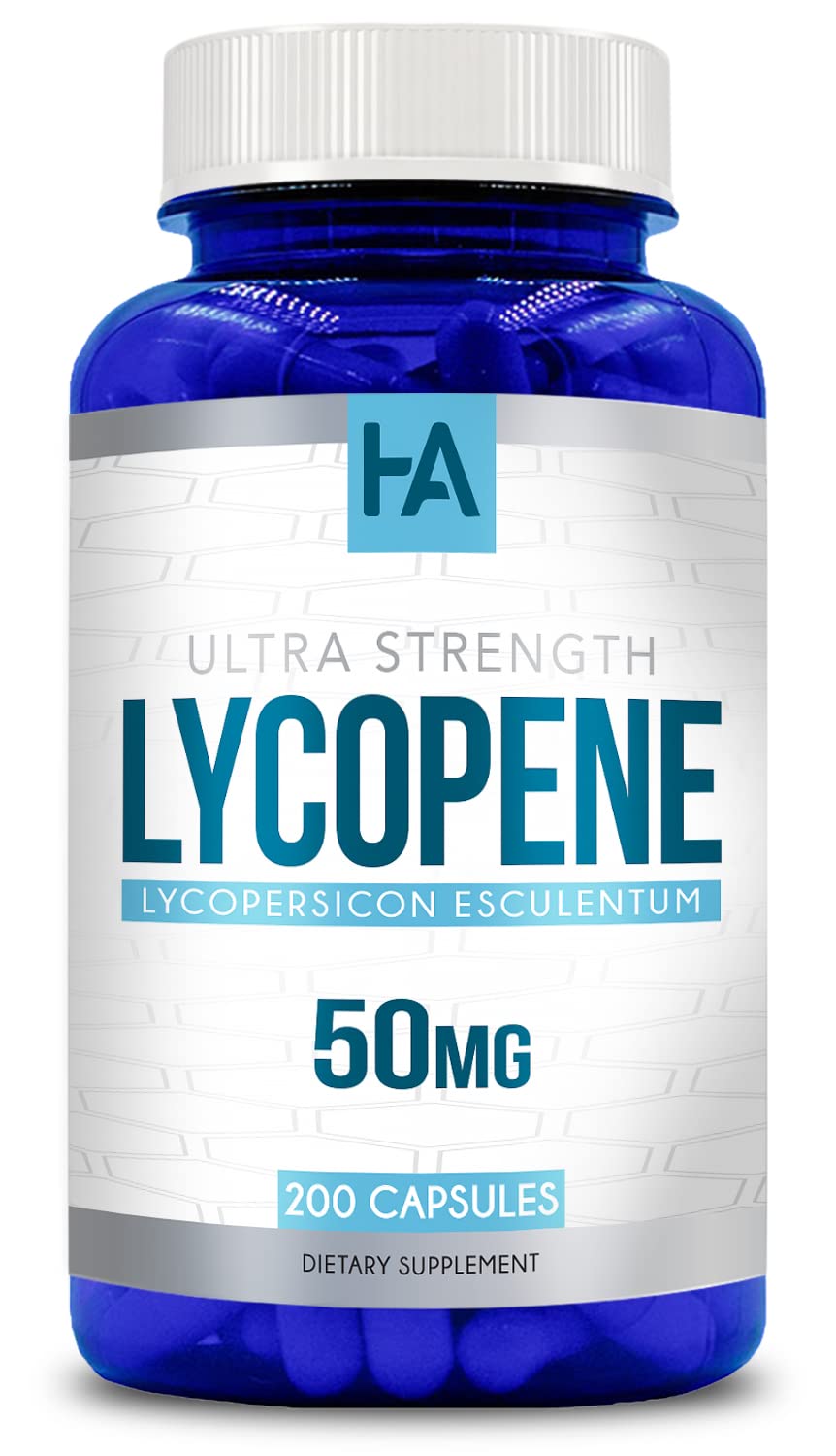 Naturally Derived Lycopene Supplement | Tomato-Based 50mg | Heart & Prostate Support | Vegan Non-GMO & Made in USA | 200 Veggie Capsules
