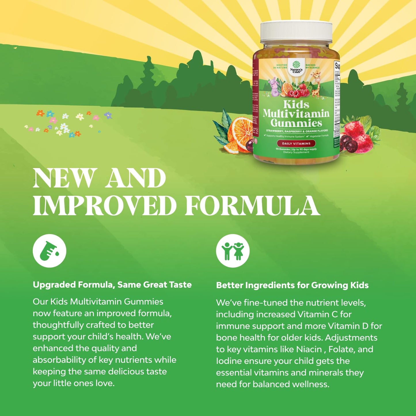 Plant Based Kids Multivitamin Gummies - Immune Support for Children (90 Count)