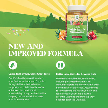 Plant Based Kids Multivitamin Gummies - Immune Support for Children (90 Count)