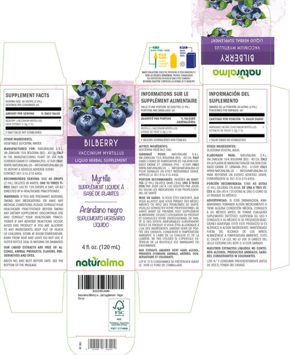 Naturalma Bilberry Tincture 4 fl oz – Alcohol-Free, Vegan