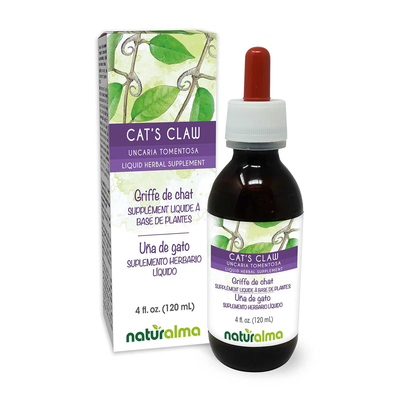 Naturalma Cat's Claw Bark Tincture - 4 fl oz, Alcohol-Free Drops | Vegan