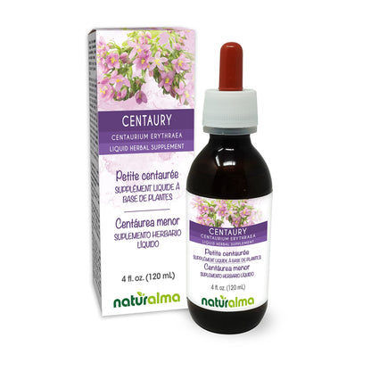 Naturalma Centaury Alcohol-Free Tincture (Centaurium erythraea) - 4 fl oz Drops - Herbal Supplement - Vegan - Made in Italy
