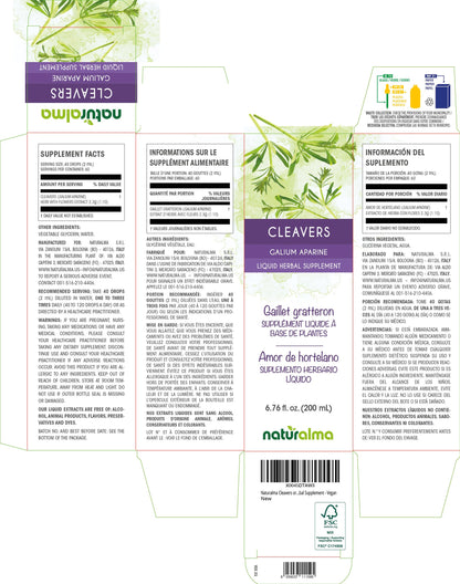 Naturalma Cleavers (Galium aparine) Alcohol-Free Tincture – 6.76 fl oz, Vegan