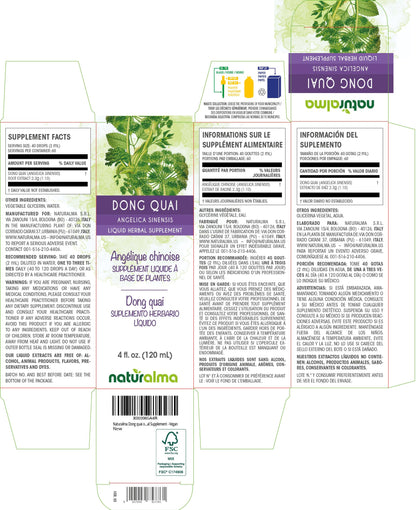 Naturalma Dong Quai Alcohol-Free Tincture (Angelica sinensis) 4 fl oz | Vegan Herbal Supplement