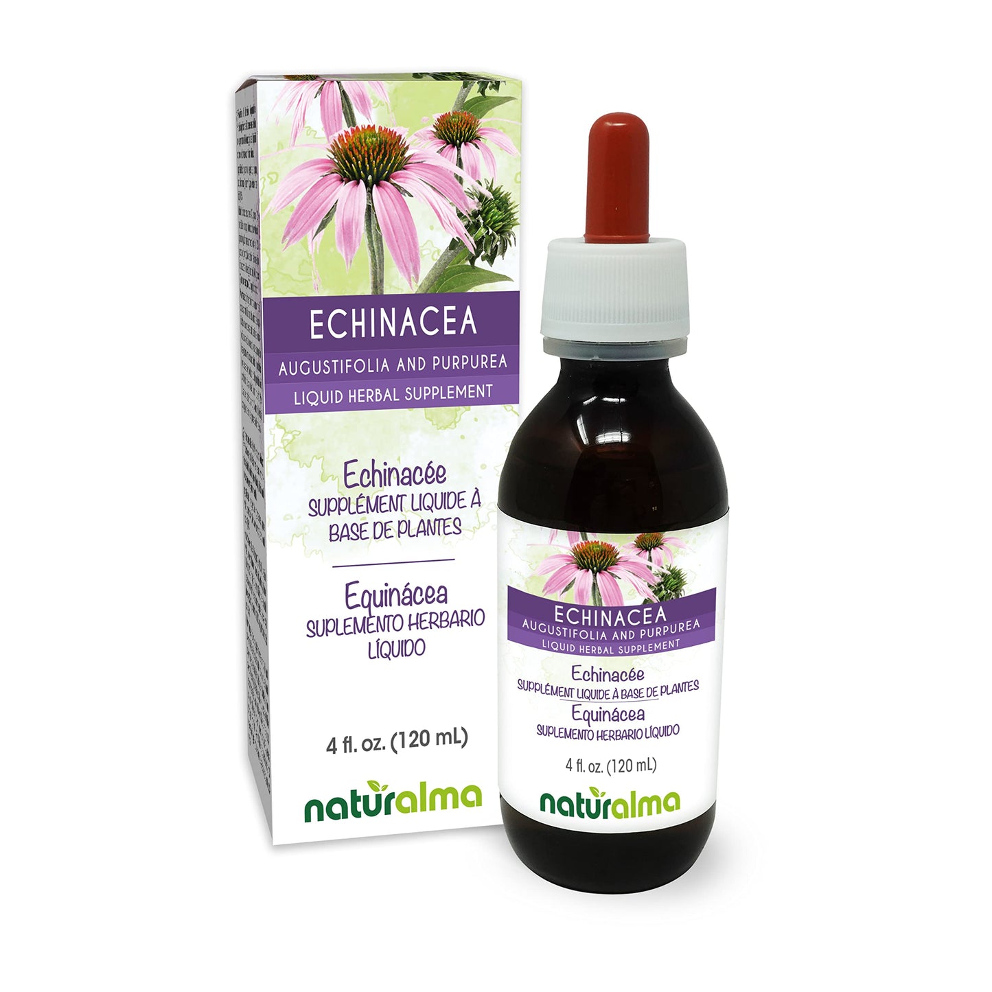 Naturalma Echinacea Alcohol-Free Tincture 4 oz | E. angustifolia & purpurea, Vegan