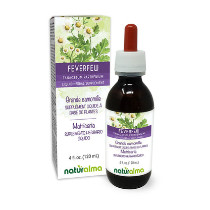 Naturalma Feverfew Herbal Tincture (Tanacetum parthenium) - Alcohol-Free Drops, 4 fl oz | Vegan