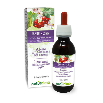 Naturalma Hawthorn Tincture – Leaf & Flower, Alcohol-Free, 4 oz – Vegan