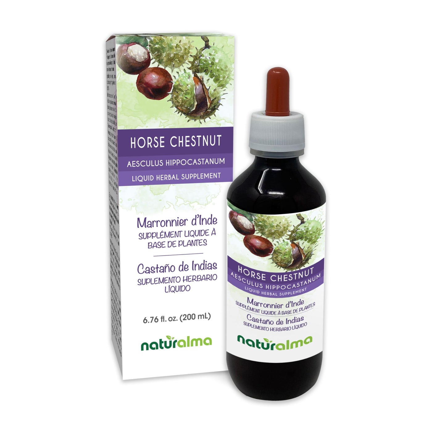 Naturalma Horse Chestnut Seed Tincture 1:5 – Alcohol-Free, Vegan Drops (6.76 fl oz)