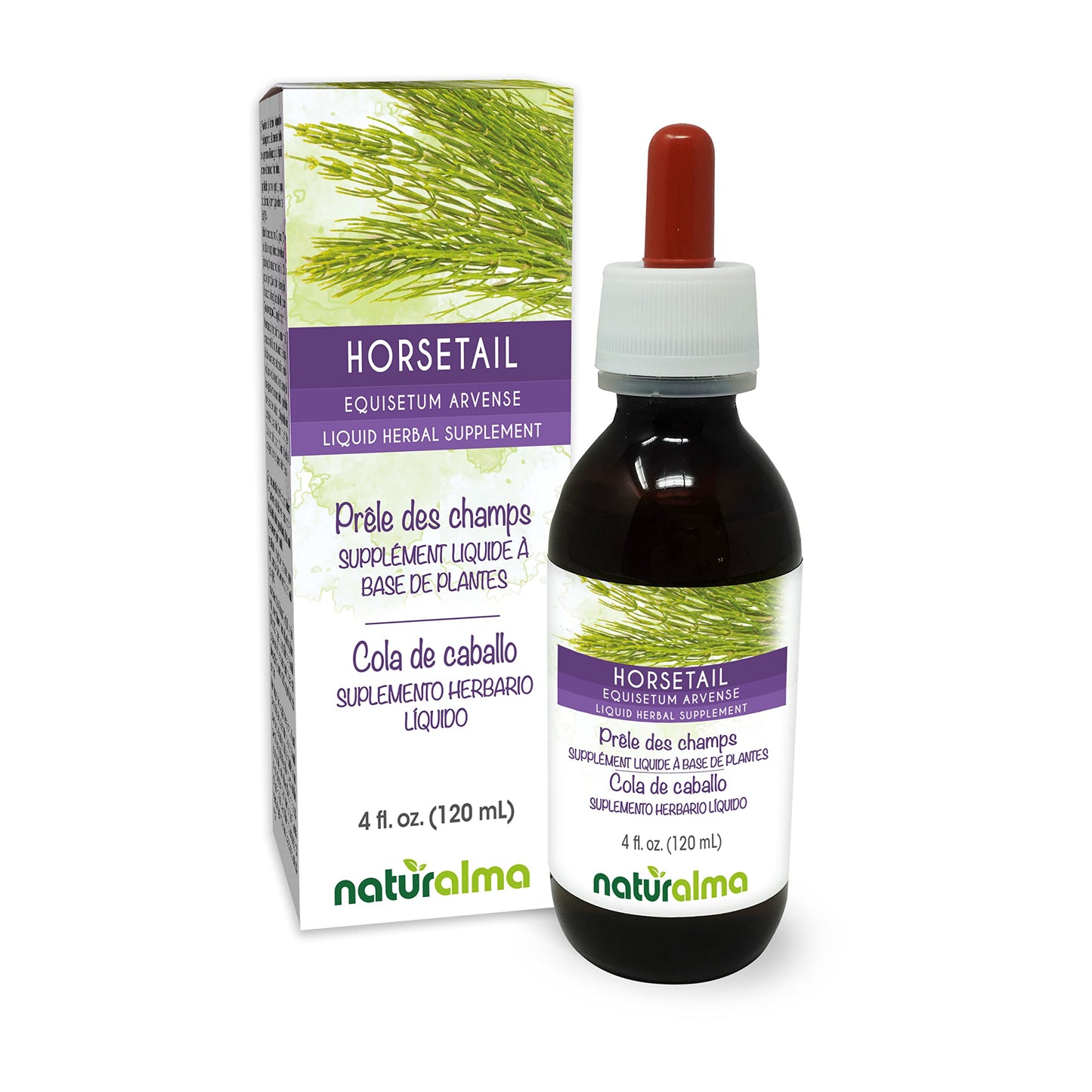 Naturalma Horsetail Tincture (Equisetum arvense) – Alcohol-Free Drops, 4 oz – Vegan Herbal Supplement