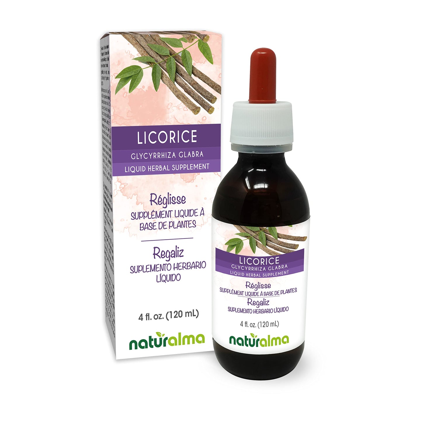 Naturalma Licorice Root Tincture - Alcohol-Free, 4 oz Drops - Vegan