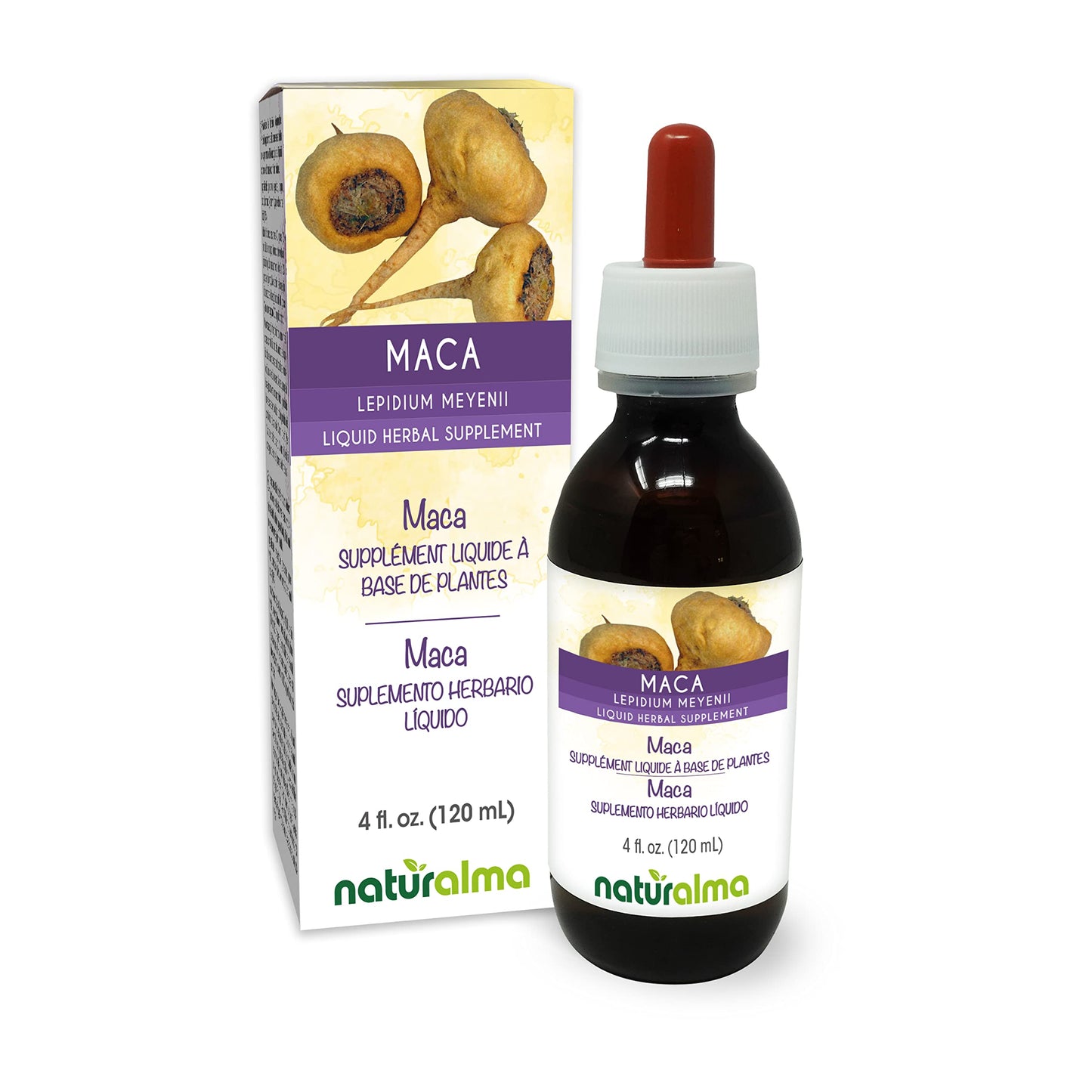 Naturalma Maca Tincture 4 oz – Alcohol-Free, Vegan Drops (Peruvian Ginseng)
