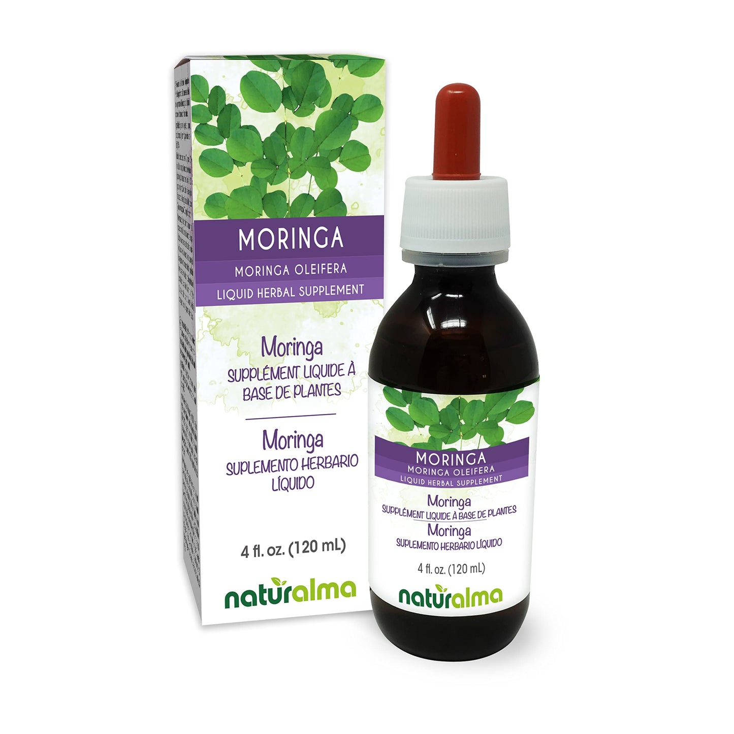 Naturalma Moringa Leaf Tincture – Alcohol-Free, 4 oz | Vegan Herbal Extract