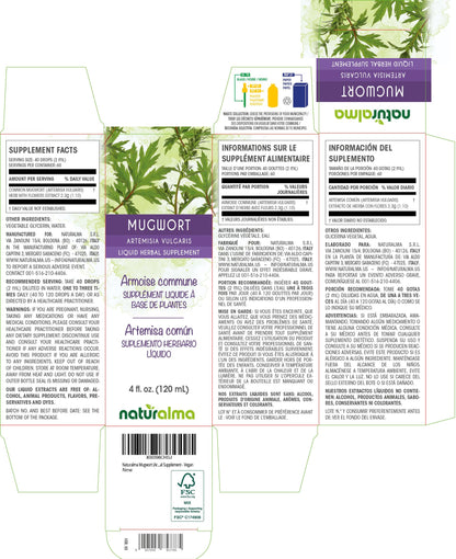 Naturalma Mugwort Tincture 4 oz – Alcohol-Free Drops, Vegan Herbal Supplement