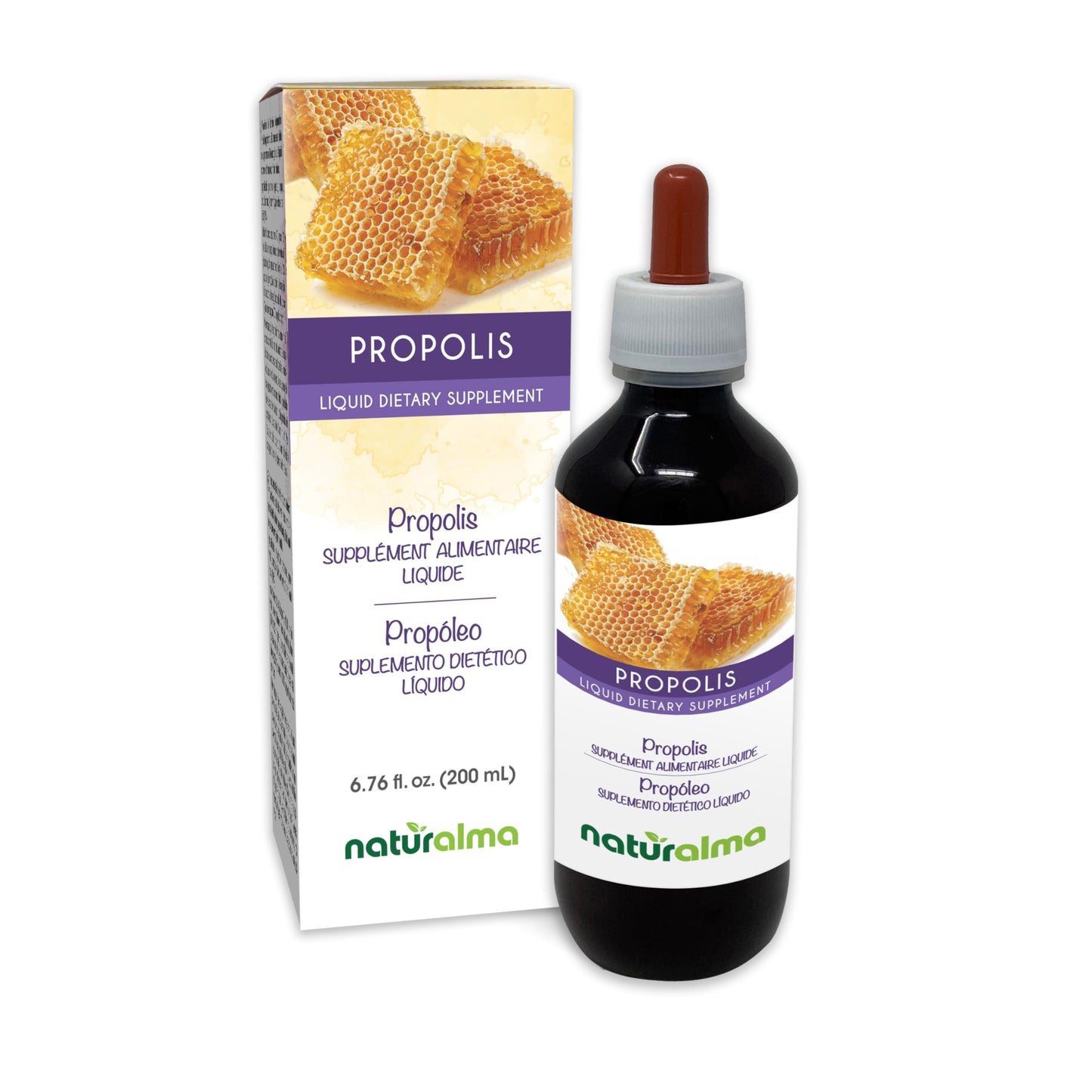 Naturalma Propolis Resin Tincture – Alcohol-Free Liquid Extract in Drops (6.76 fl oz)