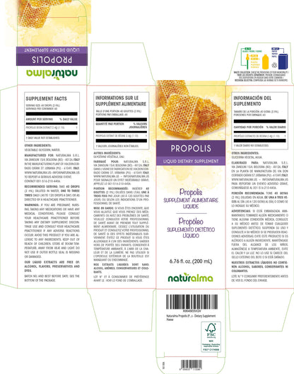 Naturalma Propolis Resin Tincture – Alcohol-Free Liquid Extract in Drops (6.76 fl oz)