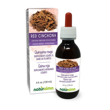 Naturalma Red Cinchona Bark Tincture - Alcohol-Free Quinine Drops 4 fl oz | Vegan, Made in Italy