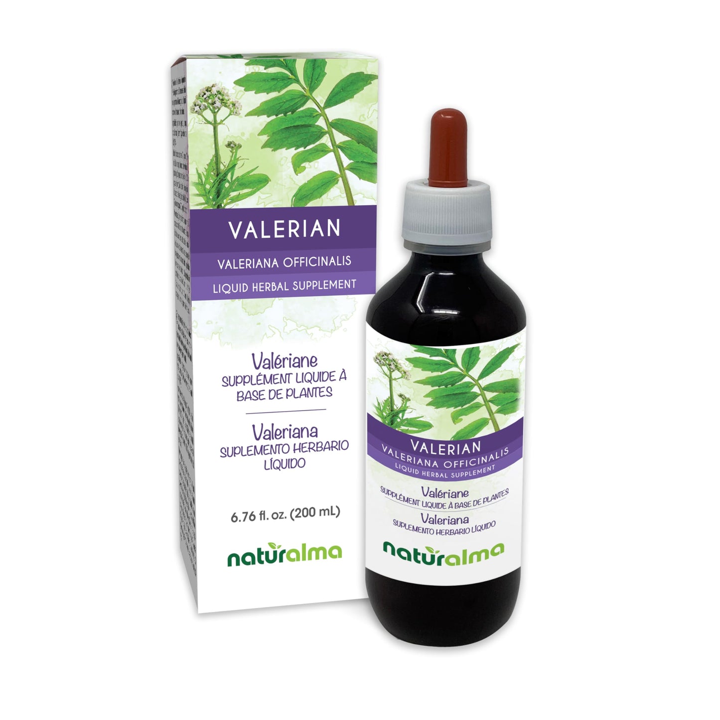 Naturalma Valerian Root Tincture 1:5 - Alcohol-Free Drops | 6.76 fl oz | Vegan