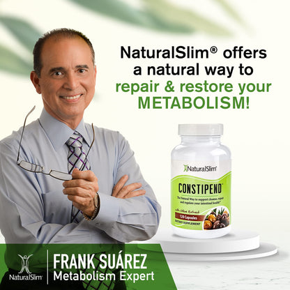 NaturalSlim Constipend — Gentle Stool Softener with Magnesium Citrate, Olive Leaf Extract, 120 Capsules