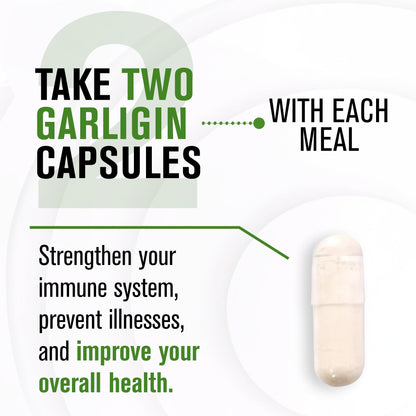 NaturalSlim Garligin Odorless Garlic with Ginger - Immune Support, Metabolism & Digestion - 100 Capsules