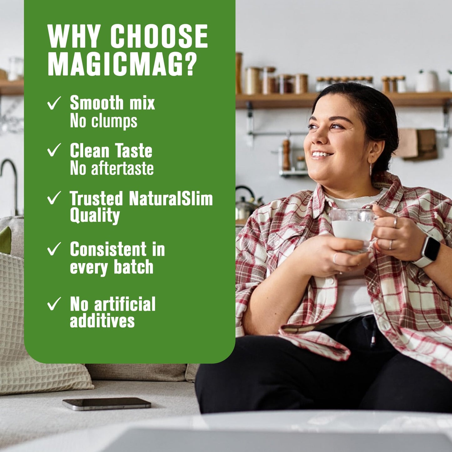 NaturalSlim MagicMag Magnesium Citrate Powder – Stress, Sleep & Heart Health Support | Honey Chamomile Drink Mix 8oz (Solo)