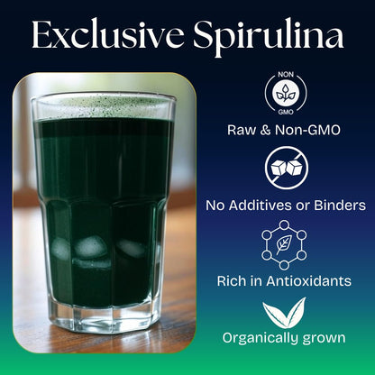 NaturalZing 100% Organic Spirulina Powder – Non-GMO, Vegan Superfood