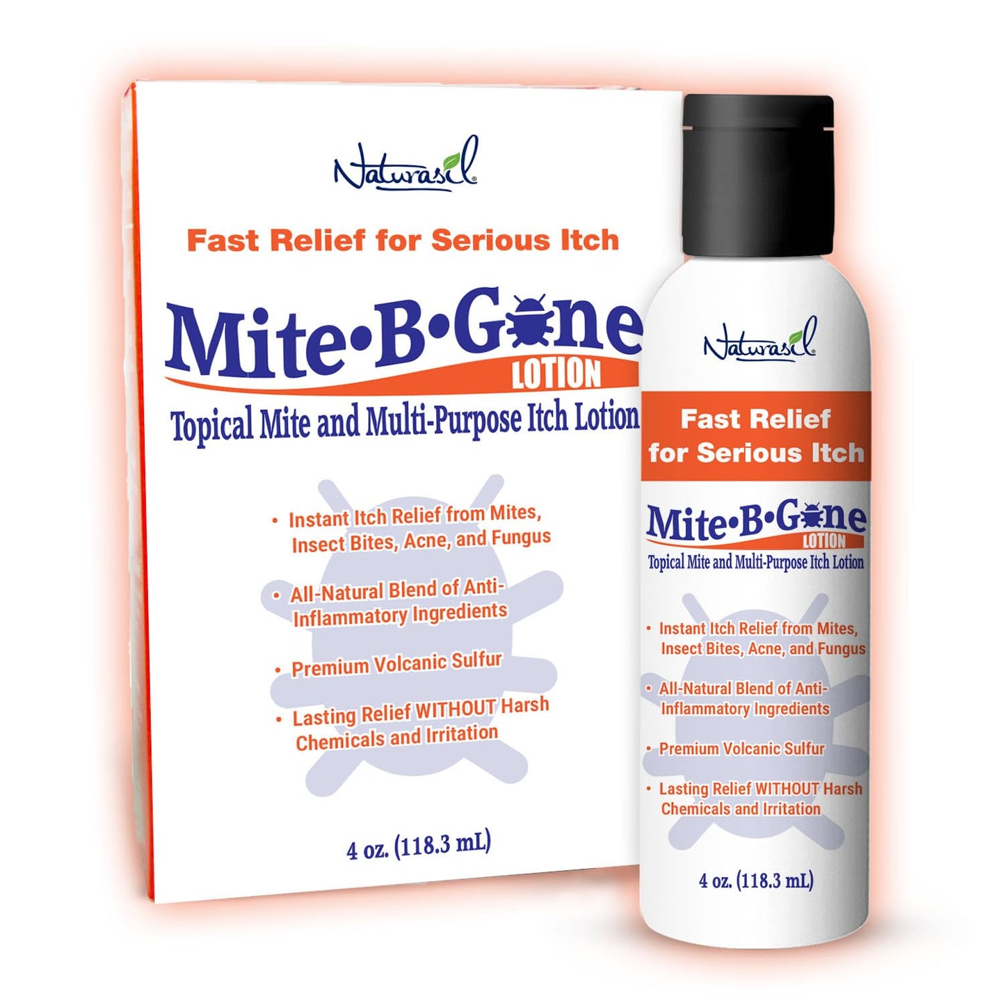 Naturasil Mite-B-Gone All-Natural Itch Relief Sulfur Lotion – Acne, Bug Bites, Redness & Rosacea | Safe for Kids & Adults | 4 oz