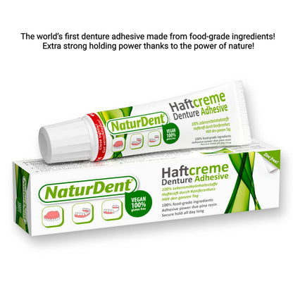 NaturDent Denture Adhesive – Natural, Zinc-Free, Paraben-Free, Strong Hold
