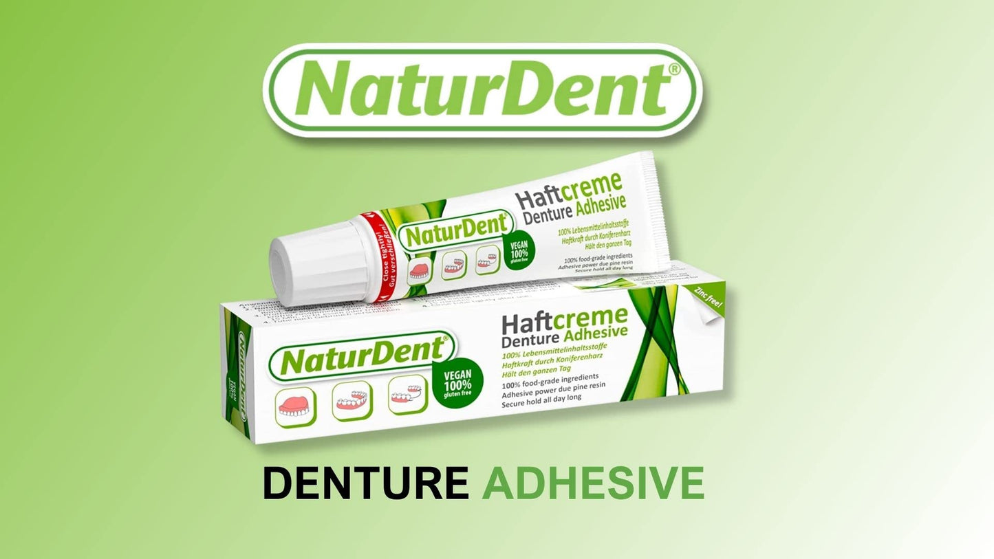 NaturDent Denture Adhesive – Natural, Zinc-Free, Paraben-Free, Strong Hold