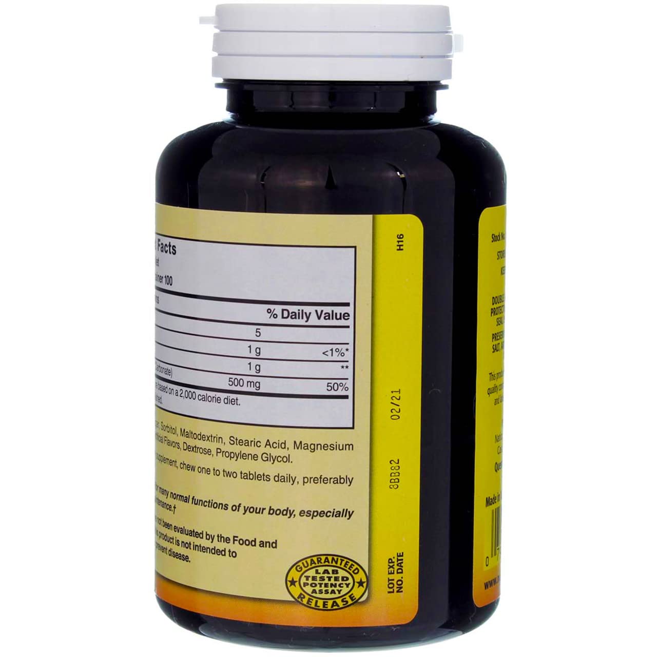 Nature's Blend Calcium Chewable Bavarian Cream 500 mg – 100 Tabs