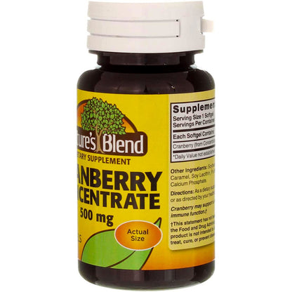 Nature's Blend Cranberry Concentrate 500 mg Soft Gels - 60 ct, Pack of 2